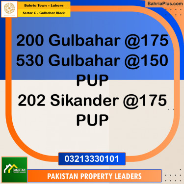 10 Marla Residential Plot for Sale in Sector C - Gulbahar Block -  Bahria Town, Lahore - (BP-296551)