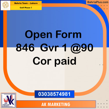 10 Marla Residential Plot for Sale in Golf Phase 1 -  Bahria Town, Lahore - (BP-296619)