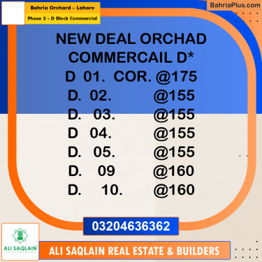 4 Marla Commercial Plot for Sale in Phase 2 - D Block Commercial -  Bahria Orchard, Lahore - (BP-296620)
