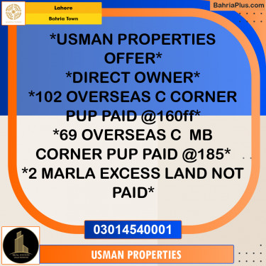 Residential Plot for Sale in Bahria Town, Lahore - (BP-296642)