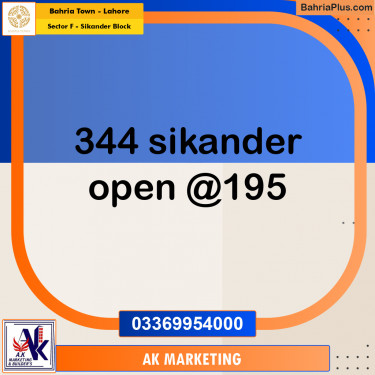 1 Kanal Residential Plot for Sale in Sector F - Sikander Block -  Bahria Town, Lahore - (BP-296678)
