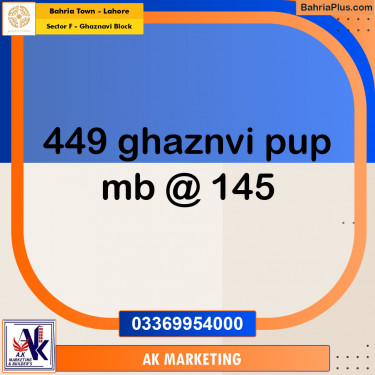 10 Marla Residential Plot for Sale in Sector F - Ghaznavi Block -  Bahria Town, Lahore - (BP-296681)