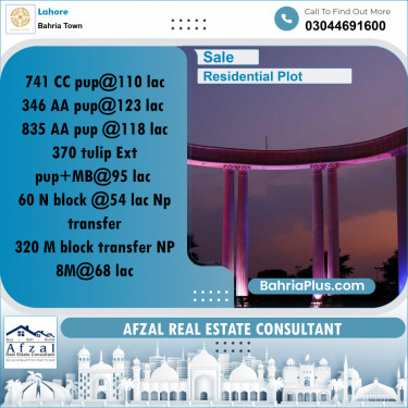 Residential Plot for Sale in Bahria Town, Lahore - (BP-296690)
