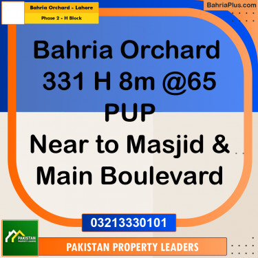 8 Marla Residential Plot for Sale in Phase 2 - H Block -  Bahria Orchard, Lahore - (BP-296701)