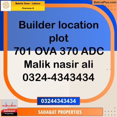 1 Kanal Residential Plot for Sale in Overseas A -  Bahria Town, Lahore - (BP-296712)
