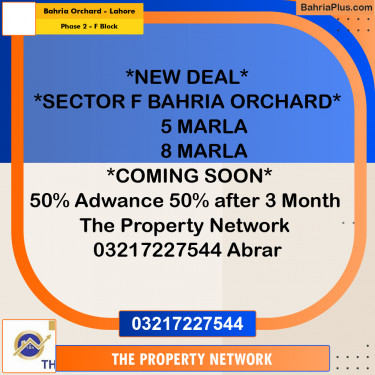 5 Marla Residential Plot for Sale in Phase 2 - F Block -  Bahria Orchard, Lahore - (BP-296731)