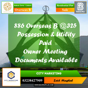 20 Kanal Residential Plot for Sale in Overseas B -  Bahria Town, Lahore - (BP-296734)