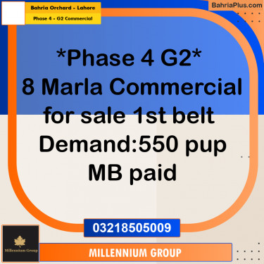 8 Marla Commercial Plot for Sale in Phase 4 - G2 Commercial -  Bahria Orchard, Lahore - (BP-296827)