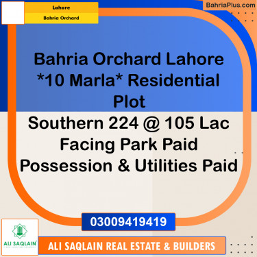 Residential Plot for Sale in Bahria Orchard, Lahore - (BP-296830)