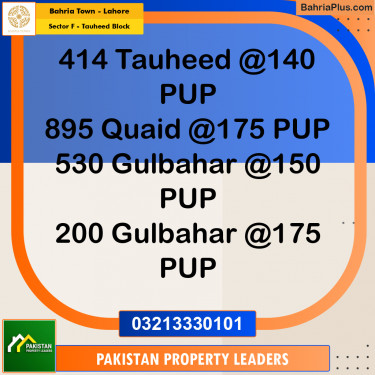 10 Marla Residential Plot for Sale in Sector F - Tauheed Block -  Bahria Town, Lahore - (BP-296875)