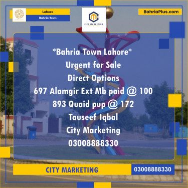 10 Marla Residential Plot for Sale in Bahria Town, Lahore - (BP-296927)