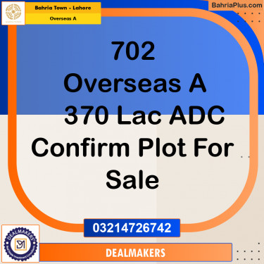 1 Kanal Residential Plot for Sale in Overseas A -  Bahria Town, Lahore - (BP-296964)