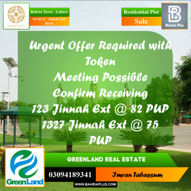 5 Marla Residential Plot for Sale in Sector E - Jinnah Ext. Block -  Bahria Town, Lahore - (BP-296987)
