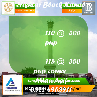 Residential Plot for Sale in Sector E - Nishtar Block -  Bahria Town, Lahore - (BP-297000)