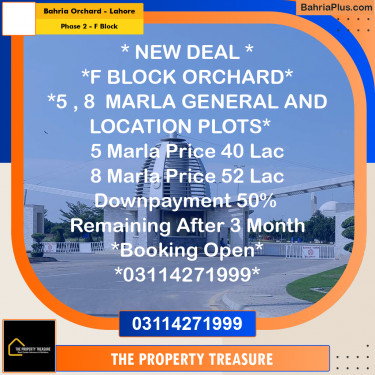 Residential Plot for Sale in Phase 2 - F Block -  Bahria Orchard, Lahore - (BP-297040)