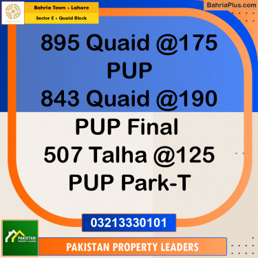 10 Marla Residential Plot for Sale in Sector E - Quaid Block -  Bahria Town, Lahore - (BP-297058)