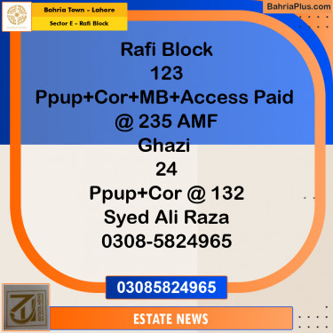 10 Marla Residential Plot for Sale in Sector E - Rafi Block -  Bahria Town, Lahore - (BP-297087)