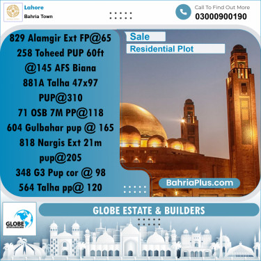 Residential Plot for Sale in Bahria Town, Lahore - (BP-297132)