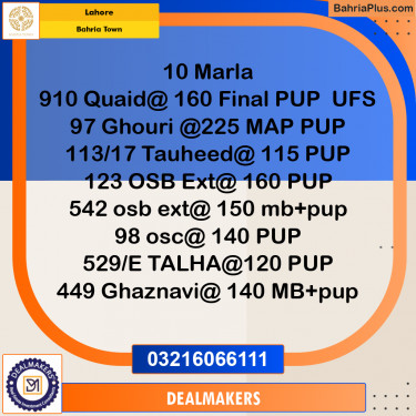 Residential Plot for Sale in Bahria Town, Lahore - (BP-297136)