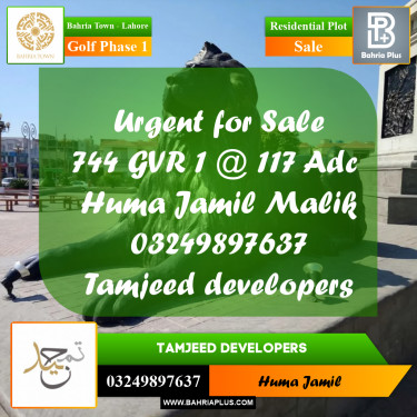 10 Marla Residential Plot for Sale in Golf Phase 1 -  Bahria Town, Lahore - (BP-297155)