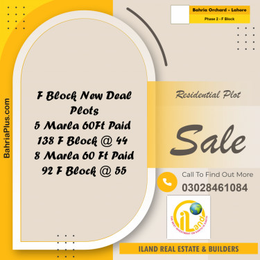 Residential Plot for Sale in Phase 2 - F Block -  Bahria Orchard, Lahore - (BP-297171)
