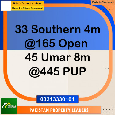 4 Marla Commercial Plot for Sale in Phase 2 - C Block Commercial -  Bahria Orchard, Lahore - (BP-297174)