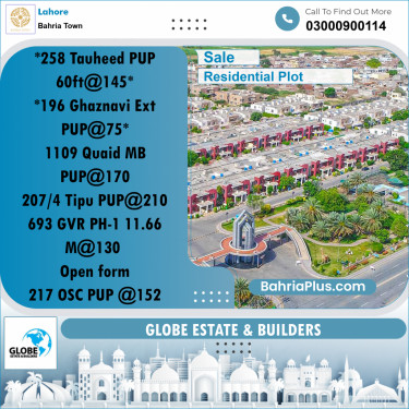 Residential Plot for Sale in Bahria Town, Lahore - (BP-297195)