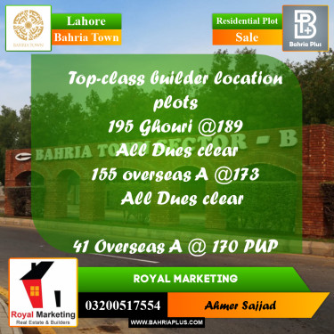 Residential Plot for Sale in Bahria Town, Lahore - (BP-297205)