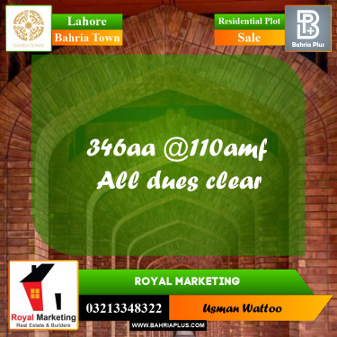 Residential Plot for Sale in Bahria Town, Lahore - (BP-297345)