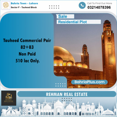 5 Marla Residential Plot for Sale in Sector F - Tauheed Block -  Bahria Town, Lahore - (BP-297376)