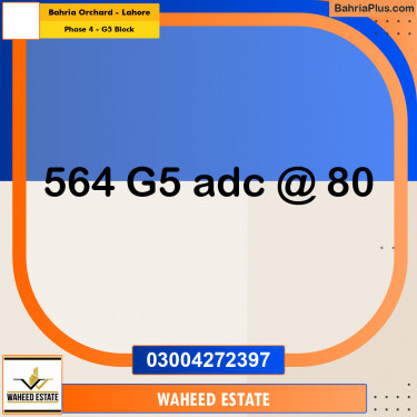 10 Marla Residential Plot for Sale in Phase 4 - G5 Block -  Bahria Orchard, Lahore - (BP-297458)