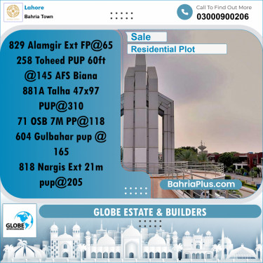 Residential Plot for Sale in Bahria Town, Lahore - (BP-297465)