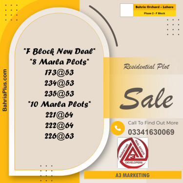 8 Marla Residential Plot for Sale in Phase 2 - F Block -  Bahria Orchard, Lahore - (BP-297539)