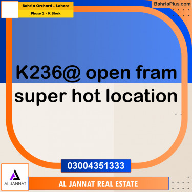 5 Marla Residential Plot for Sale in Phase 2 - K Block -  Bahria Orchard, Lahore - (BP-297544)