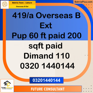 10 Marla Residential Plot for Sale in Overseas B Ext -  Bahria Town, Lahore - (BP-297650)