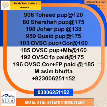 10 Marla Residential Plot for Sale in Overseas C -  Bahria Town, Lahore - (BP-297759)