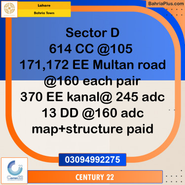 10 Marla Residential Plot for Sale in Bahria Town, Lahore - (BP-297793)