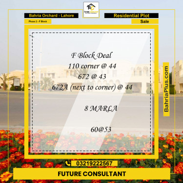 5 Marla Residential Plot for Sale in Phase 2 - F Block -  Bahria Orchard, Lahore - (BP-297846)