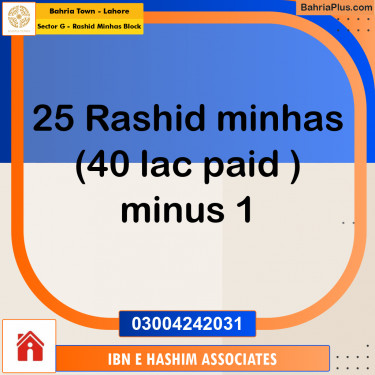 10 Marla Residential Plot for Sale in Sector G - Rashid Minhas Block -  Bahria Town, Lahore - (BP-297894)