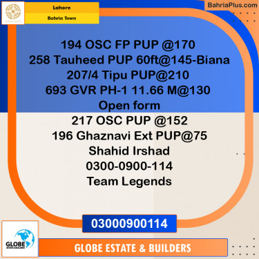 Residential Plot for Sale in Bahria Town, Lahore - (BP-297901)