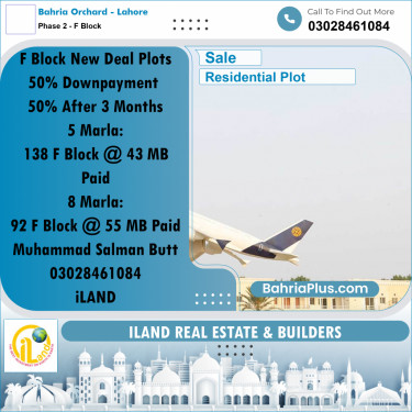 5 Marla Residential Plot for Sale in Phase 2 - F Block -  Bahria Orchard, Lahore - (BP-298031)