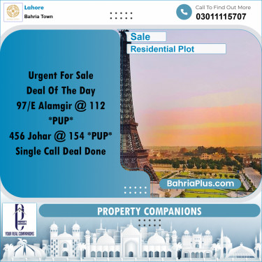 Residential Plot for Sale in Bahria Town, Lahore - (BP-298043)