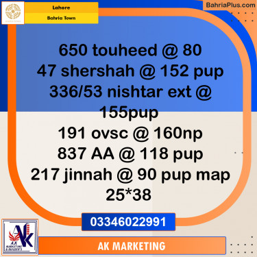 10 Marla Residential Plot for Sale in Bahria Town, Lahore - (BP-298062)