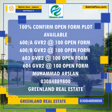 10 Marla Residential Plot for Sale in Golf Phase 2 -  Bahria Town, Lahore - (BP-298134)
