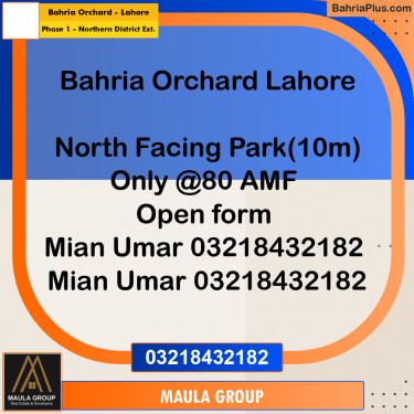 10 Marla Residential Plot for Sale in Phase 1 - Northern District Ext. -  Bahria Orchard, Lahore - (BP-298161)