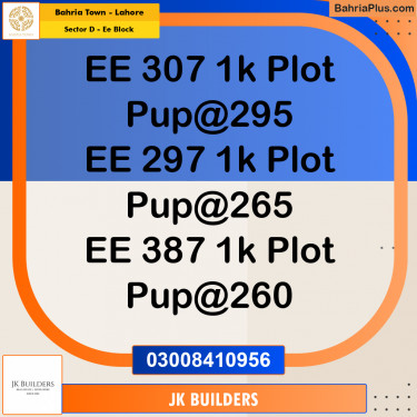 1 Kanal Residential Plot for Sale in Sector D - EE Block -  Bahria Town, Lahore - (BP-298192)