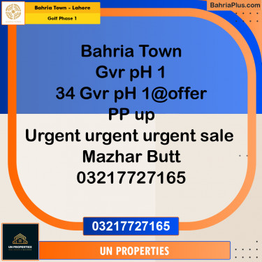 1 Kanal Residential Plot for Sale in Golf Phase 1 -  Bahria Town, Lahore - (BP-298201)