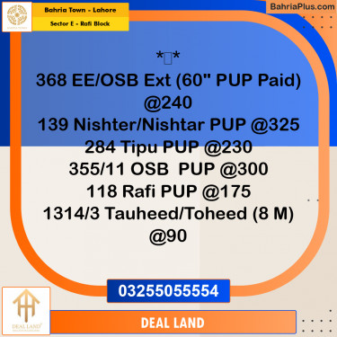 10 Marla Residential Plot for Sale in Sector E - Rafi Block -  Bahria Town, Lahore - (BP-298371)