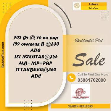 5 Marla Residential Plot for Sale in Bahria Town, Lahore - (BP-298402)