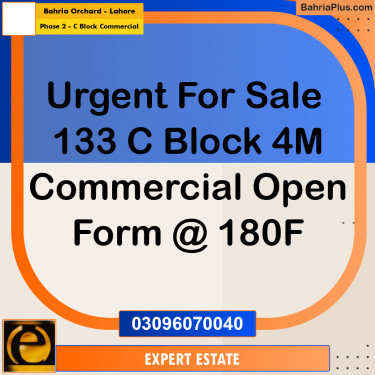 4 Marla Commercial Plot for Sale in Phase 2 - C Block Commercial -  Bahria Orchard, Lahore - (BP-298446)